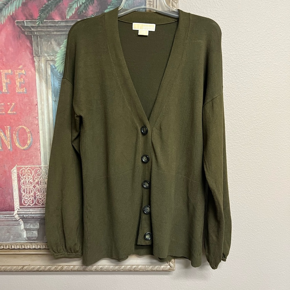 Michael Kors Olive Green Cardigan Sweater